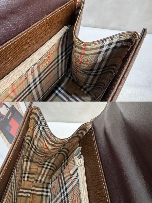 Burberry 復古拼接皮革手提包* 