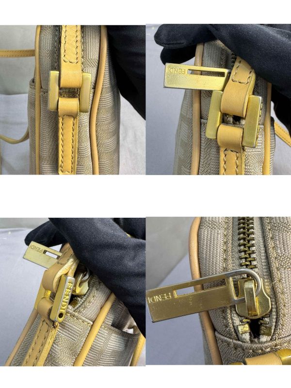 Fendi 芬迪 緹花帆布斜背包 