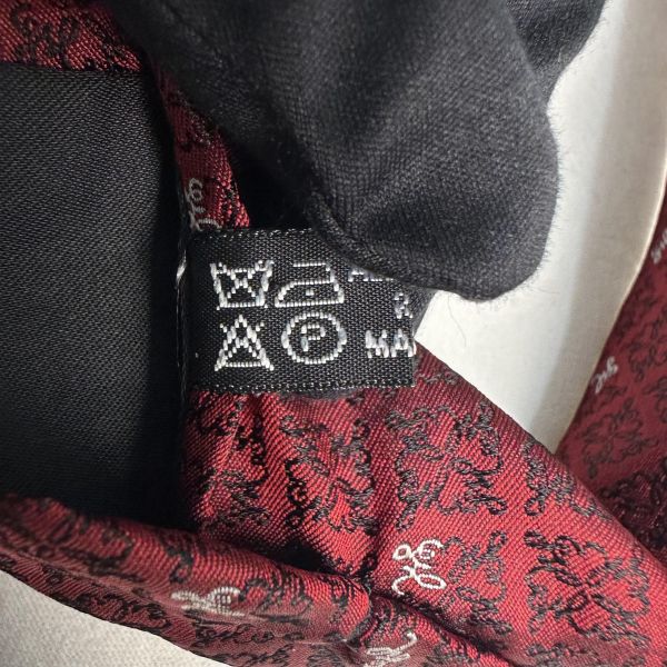 YSL Saint Laurent紅色復古印花領帶 領結 絲綢（中古） 