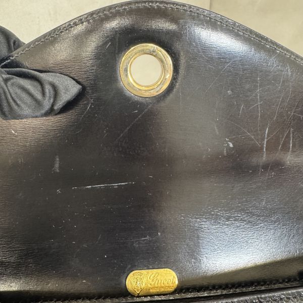 Gucci Vintage Lizard Leather Shoulder Bag 黑色蜥蜴皮單肩包 