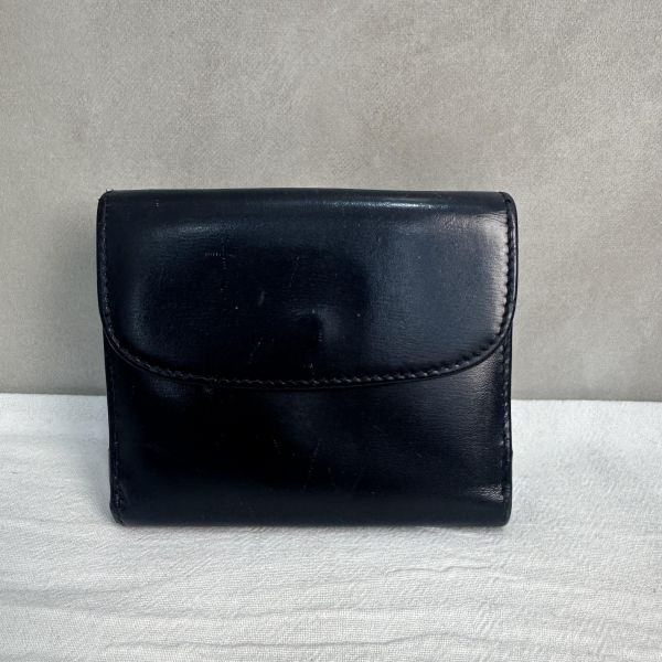 GUCCI 中古 黑色金扣G LOGO 短夾 