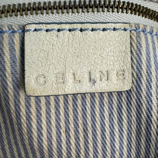 Celine 藍色凱旋門帆布手提包 