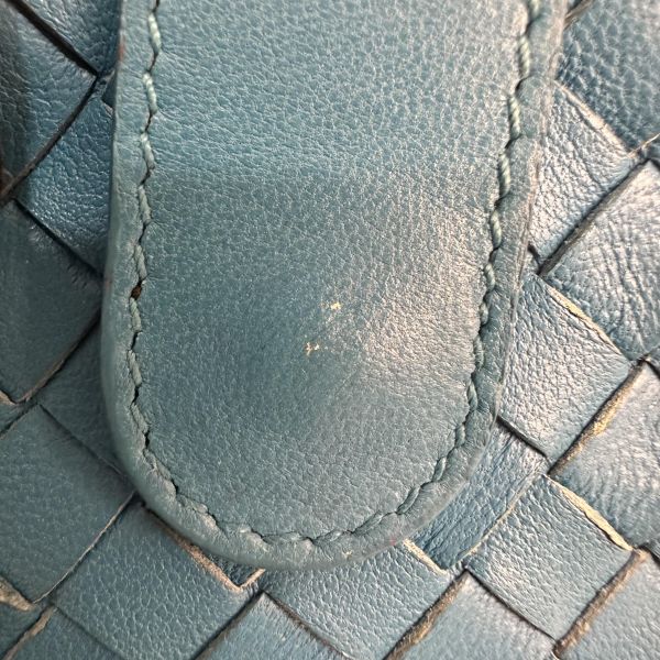 Bottega Veneta 中古藍色小編織多功能手機包 