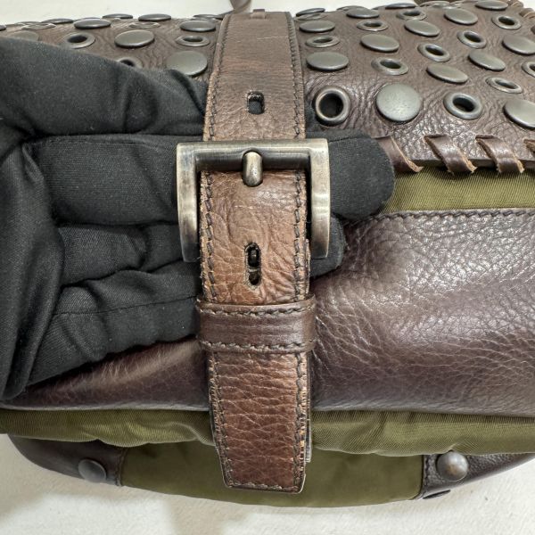 Prada 普拉達 Archive 尼龍皮革拼接郵差包 