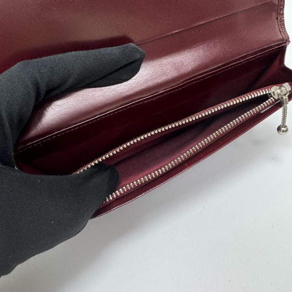 Agnes B酒紅色漆皮長夾 