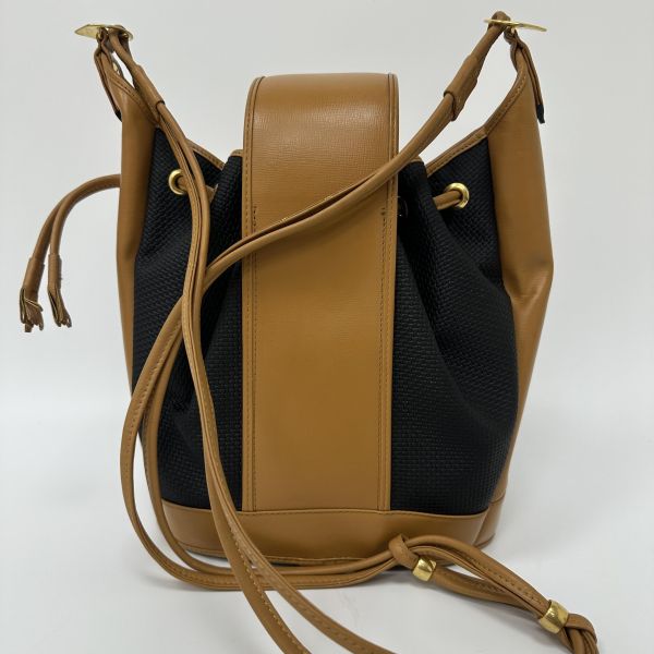 YSL 聖羅蘭 絕版 古董編織拼皮革水桶包 