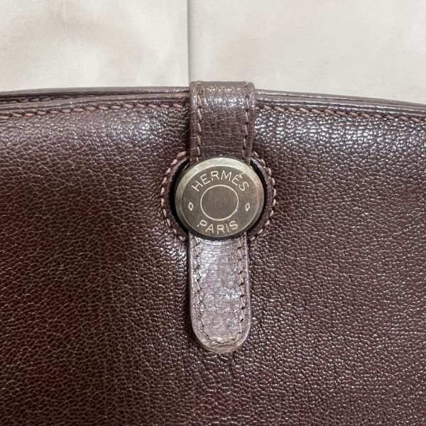 Hermès  深咖銀扣 