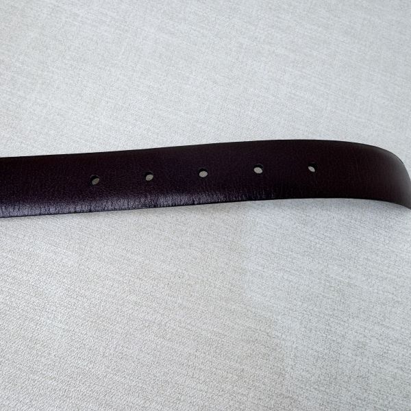 Saint Laurent  YSL金x銀頭 棕皮革 皮帶 腰帶 