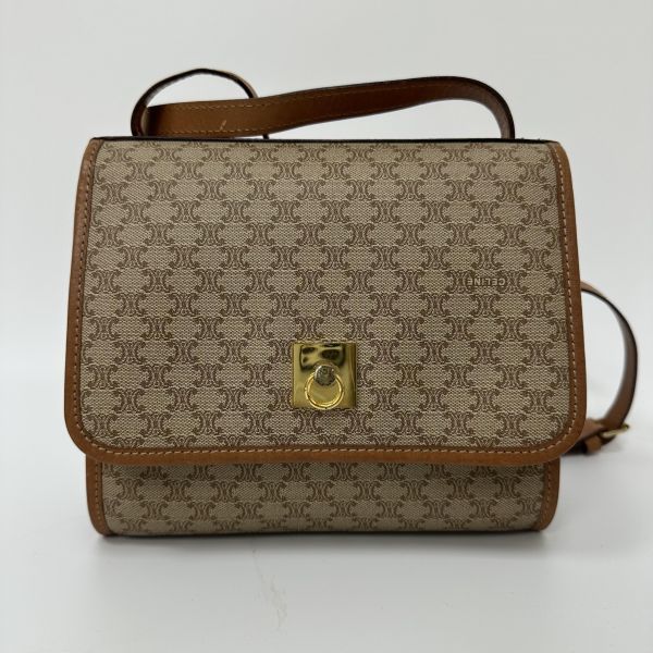 Celine 賽琳 老花帆布郵差包 