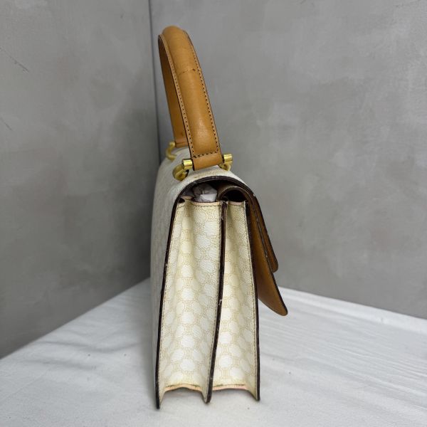 Celine 白色老花雙子星手提包 