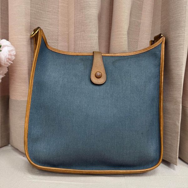 Hermès  Evelyne牛仔帆布包 