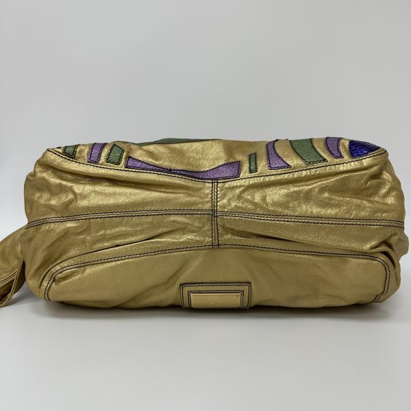 Valentino Nuage Bow 系列金色皮革超大肩背包 