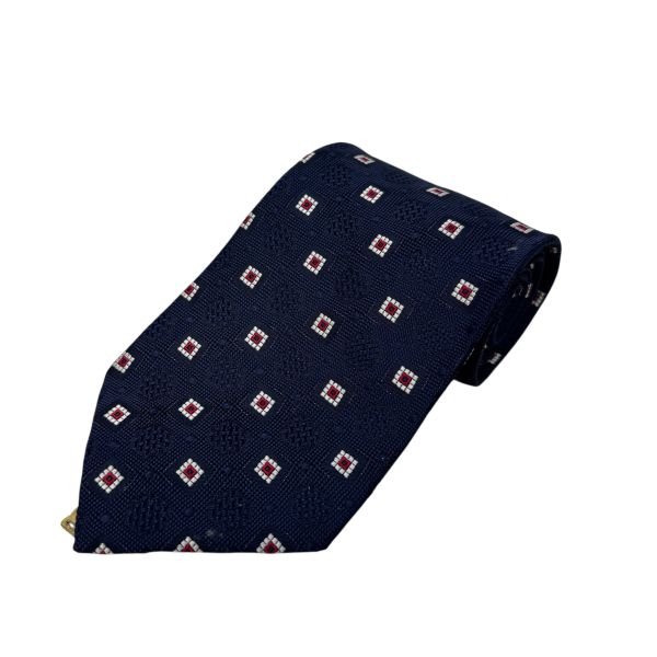 Daks 藍 方形圖紋 領帶（中古） 