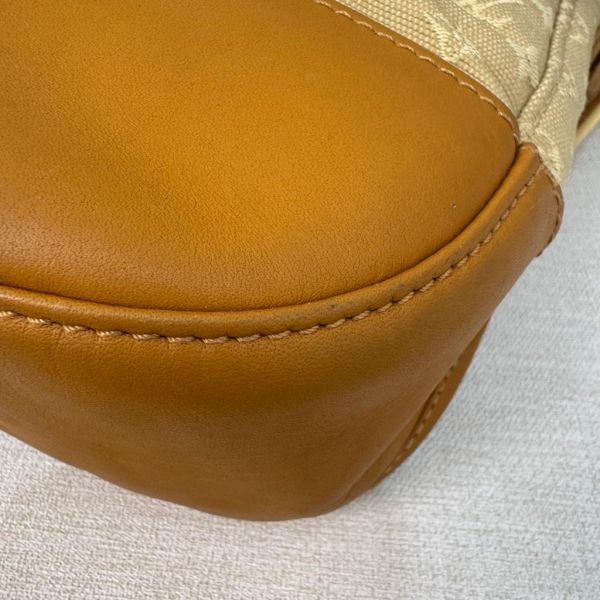 Louis Vuitton 黃色丹寧拼焦糖皮革斜背包 