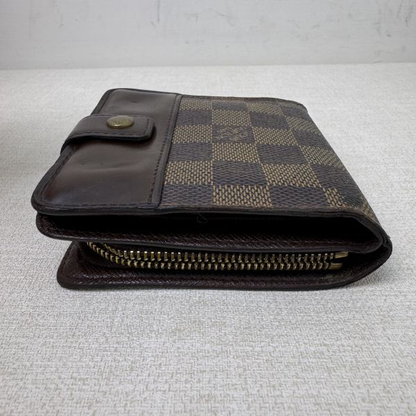 Louis Vuitton 棋盤格拉鏈零錢包兩折短夾 