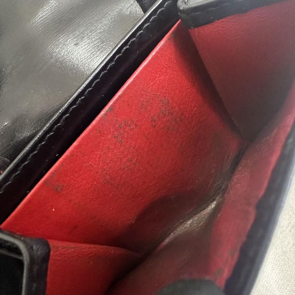 GUCCI 中古 黑色金扣G LOGO 短夾 