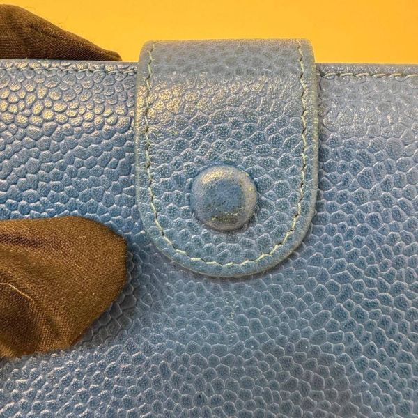 Chanel 深藍 魚子醬短夾 