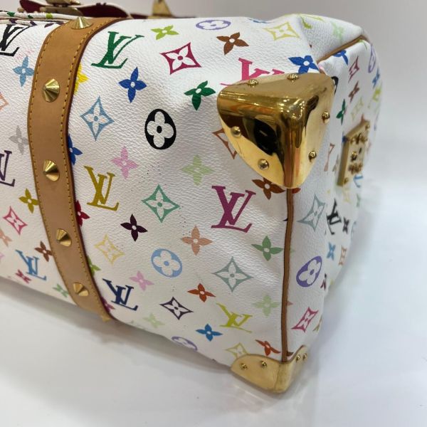 LV 村上隆白三彩 keepall 45 旅行包 