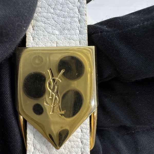 Saint Laurent (YSL) 復古白色皮革肩背包 腋下包 