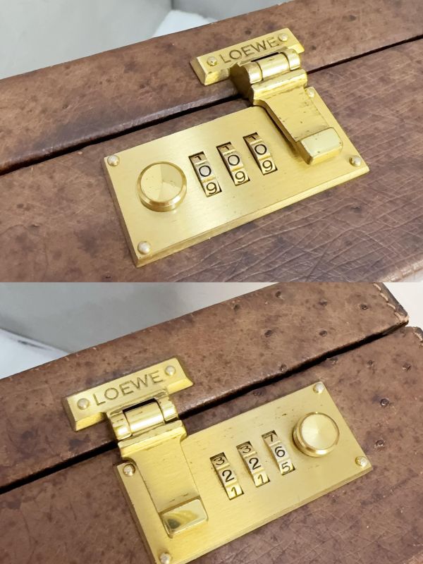 Loewe 復古鴕鳥皮公事包 