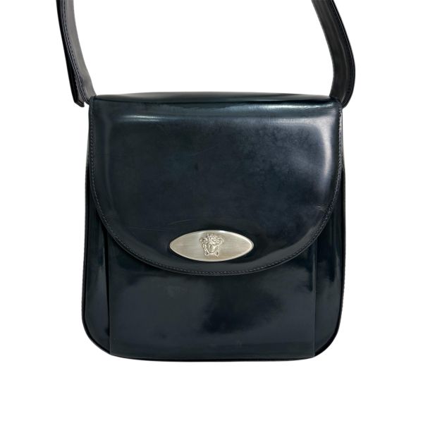 Versace經典黑色漆皮包 