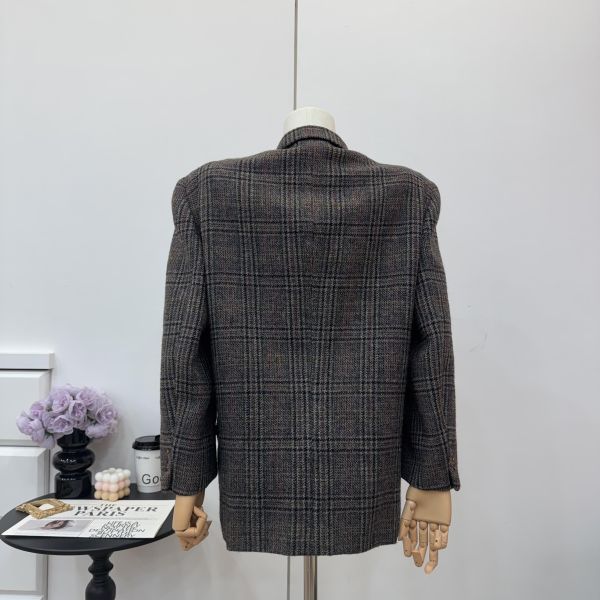 Dior 復古格紋女士西裝外套 