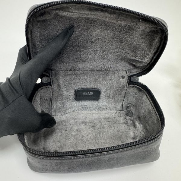 Gucci 黑色皮革手提包 