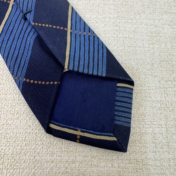 YSL 藍格紋 領帶 領結 絲綢（中古） 