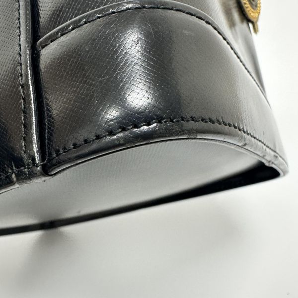 Versace Vintage 中古太陽神標誌黑色手提化妝包 