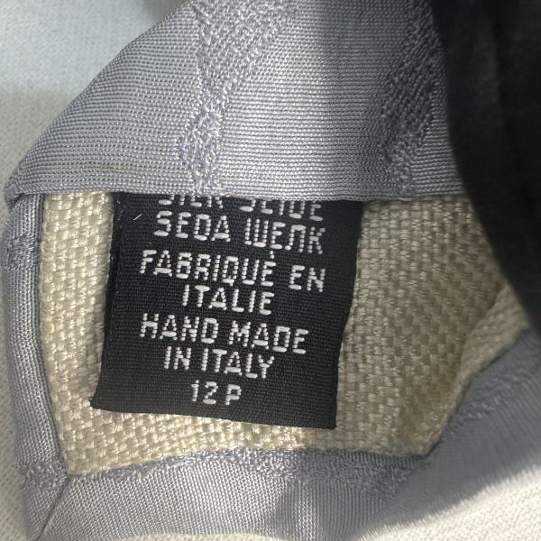 CHANEL 藍灰色斜條紋領帶 領結 絲綢（中古） 