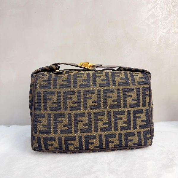 Fendi 經典雙F老花緹花大號帆布飯盒包 