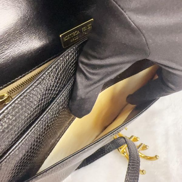 Bottega Veneta 黑色蜥蜴皮晚宴包 