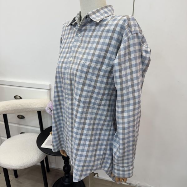 Dior 藍灰格紋襯衫 