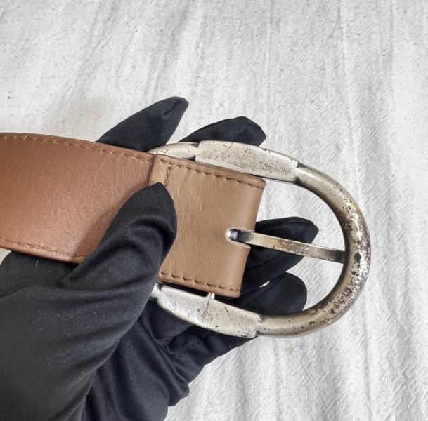 BOTTEGA VENETA 咖色皮革皮帶 