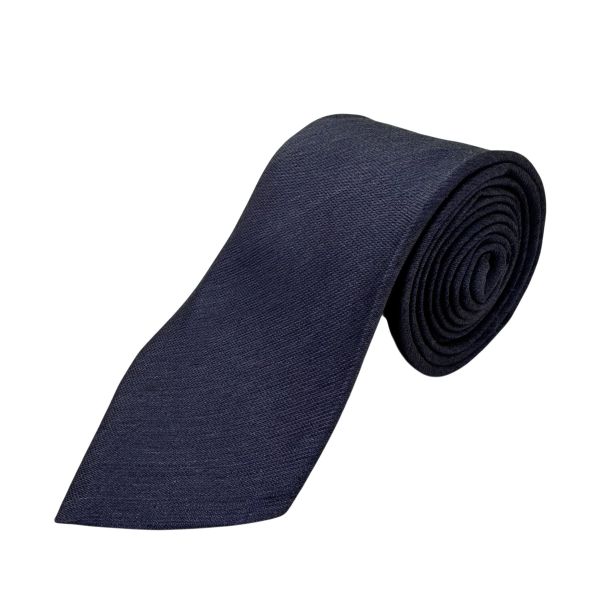 Armani 藍素面 領帶 領結 絲綢（中古） 