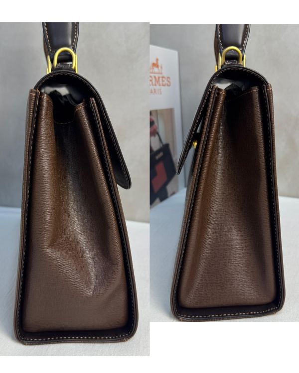 Burberry 復古拼接皮革手提包* 