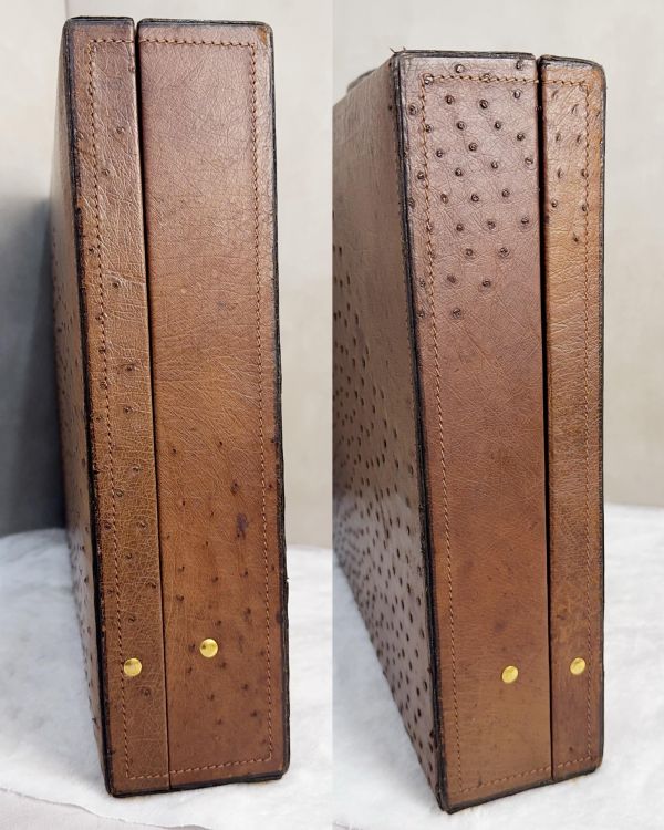 Loewe 復古鴕鳥皮公事包 