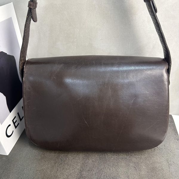 Gucci 馬銜扣 (Horsebit) 復古棕色皮革單肩包* 