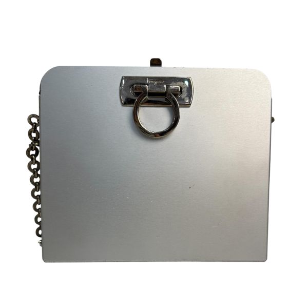 Ferragamo Gancini AU-21 6717 銀色鋁製單肩包 