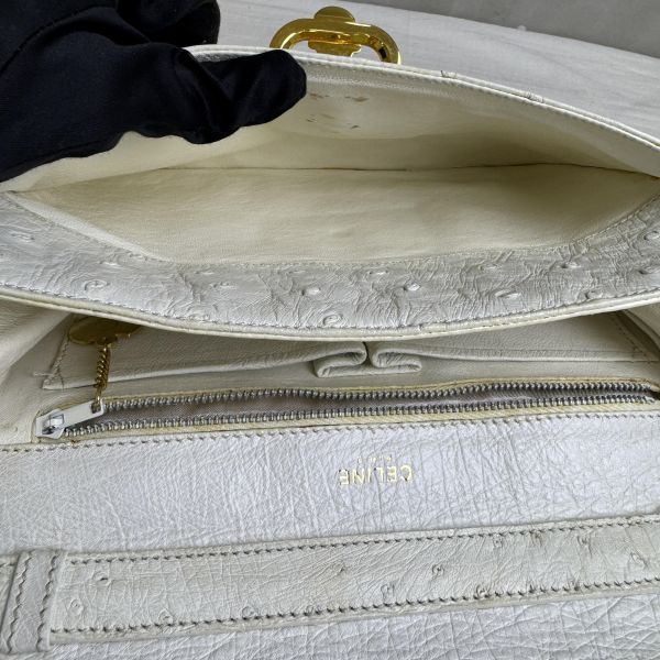 celine 鴕鳥皮古董單肩包 