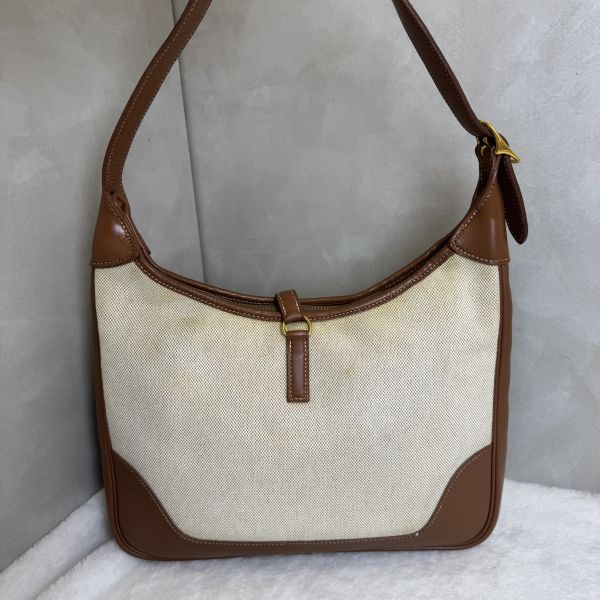 Hermès Trim 31金棕金釦拼帆布 