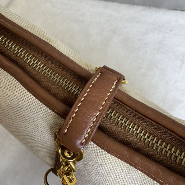 Hermès Trim 31金棕金釦拼帆布 
