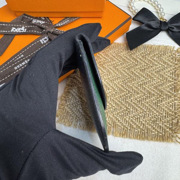 Hermès 藍綠迷你零錢包 