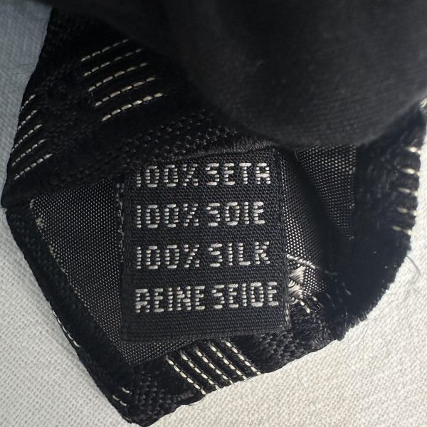 VALENTINO 范倫鐵諾 黑色幾何圖形領帶 領結 絲綢（中古） 