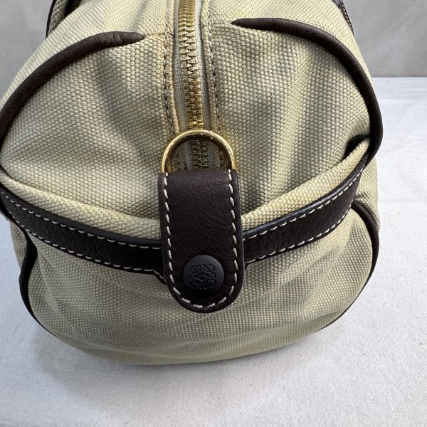 LOEWE Anagram 帆布皮革拼接波士頓包/手提包 