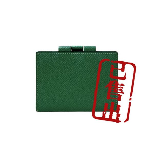 Hermes 綠色小筆記本卡夾 