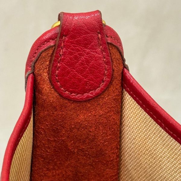 Hermès Vespa 紅色帆布拼接包 