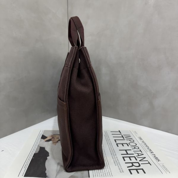 Hermès 帆布拼皮革手提包 