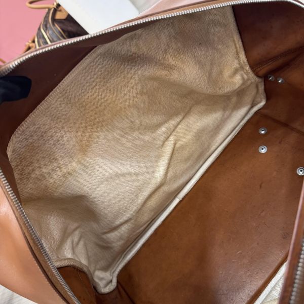 Hermès 棕色拼接旅行箱包 