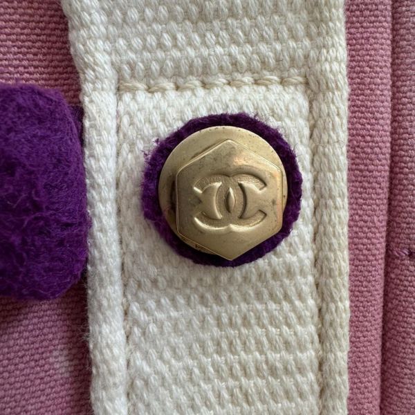 CHANEL 復古粉紫色帆布小托特包 